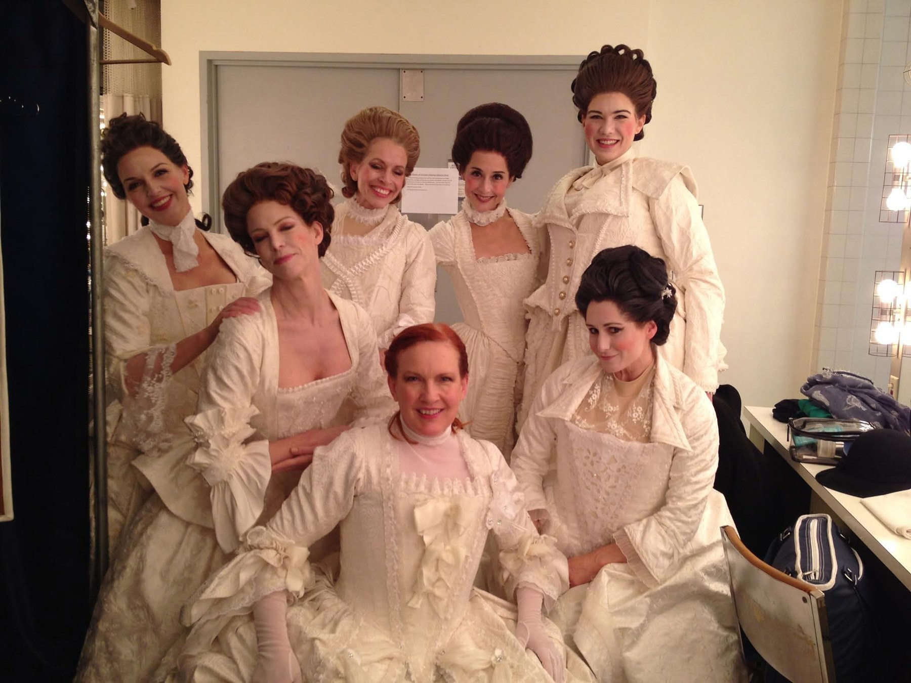 Backstage with performers