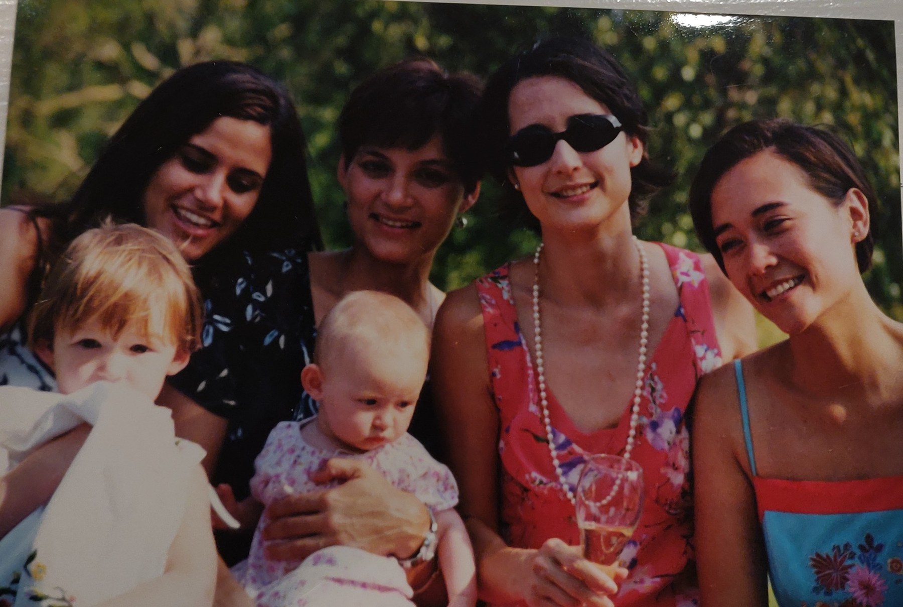 Family and friends gathered outdoors