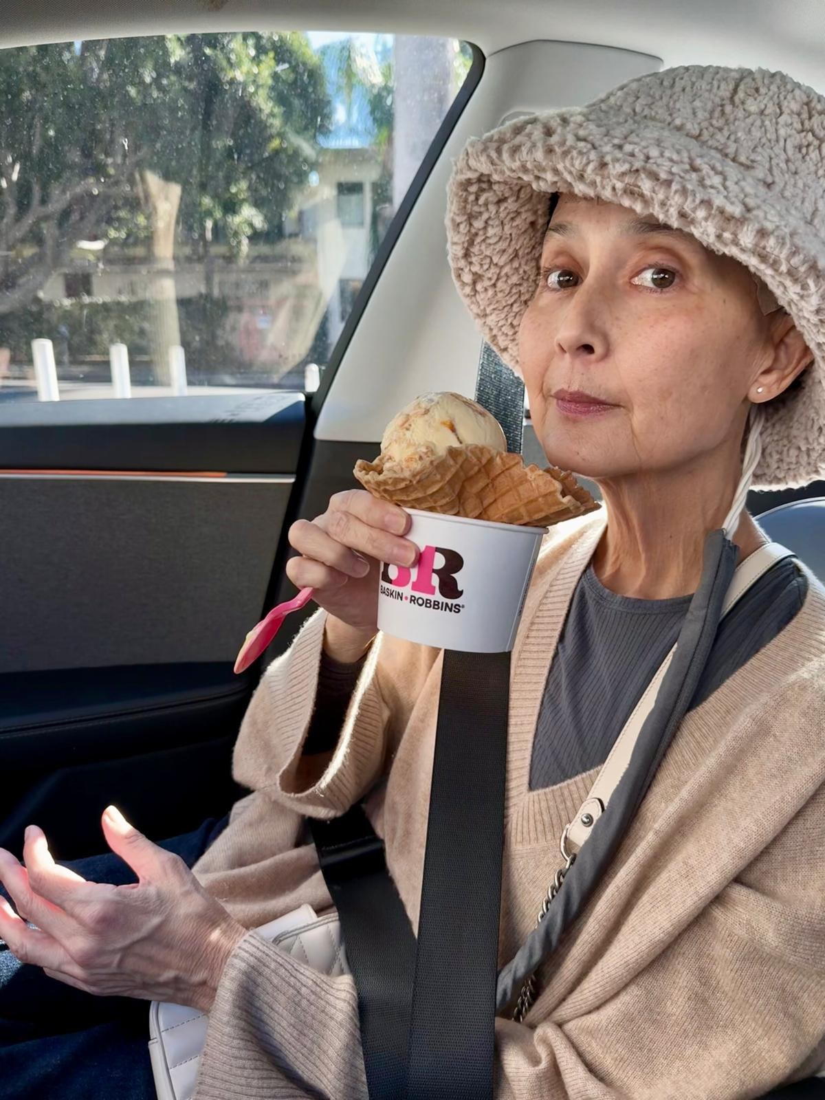 Lisa enjoying ice cream