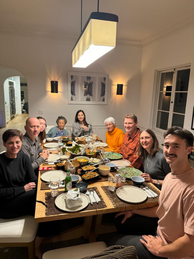 Family gathered around the table